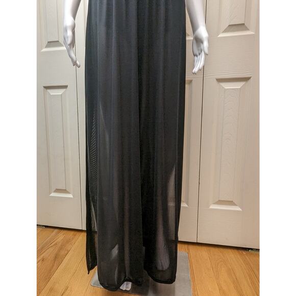 Express Dress Maxi Thigh Slit Lace Holiday Party Wedding Guest Witchy Goth NYE - Picture 8 of 16